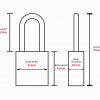 AA420 Safety Padlocks Dimensions - Wireframes