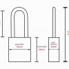 AA520 Safety Padlocks Dimensions - Wireframes